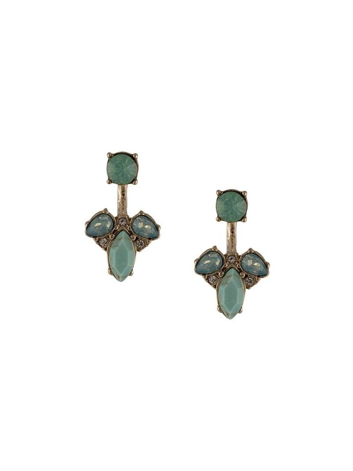 Marchesa Notte Crystal Pendant Earrings - Silver