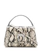 Paula Cademartori Amelie Savage Snakeskin Tote - White