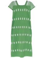 Pippa Holt Embroidered Cap Sleeve Kaftan Dress - Green