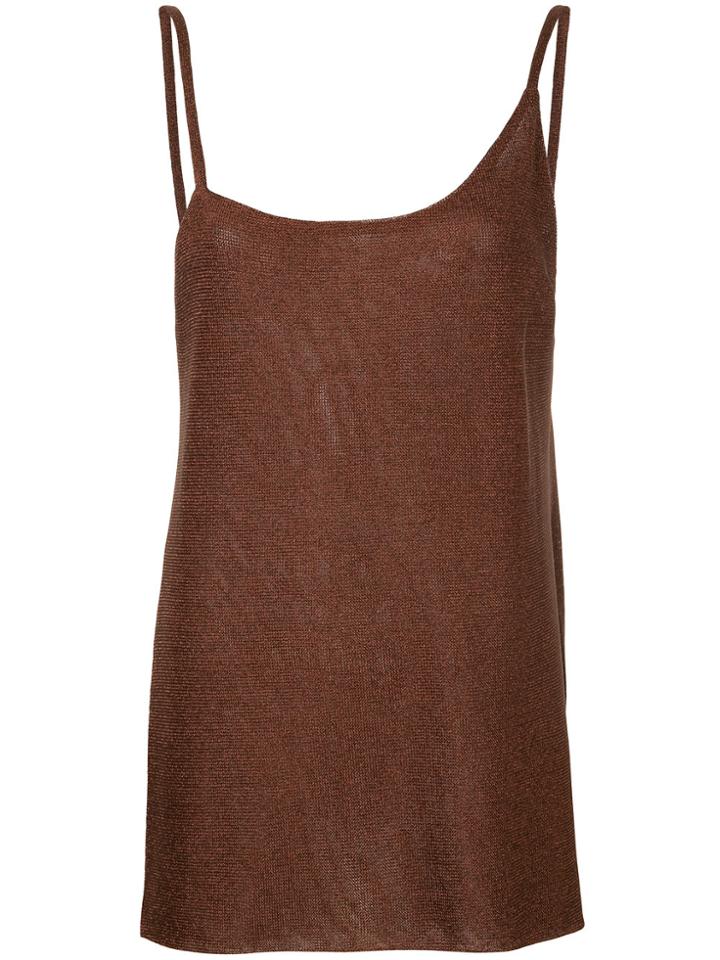 Kacey Devlin Asymmetric Side Split Camisole - Brown