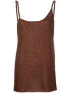 Kacey Devlin Asymmetric Side Split Camisole - Brown