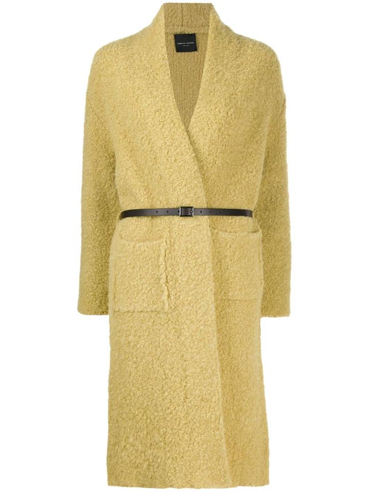Roberto Collina Open Front Cardi-coat - Yellow