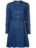 A.p.c. Collarless Shirt Dress - Blue