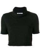 T By Alexander Wang Cropped Knitted Top - Black
