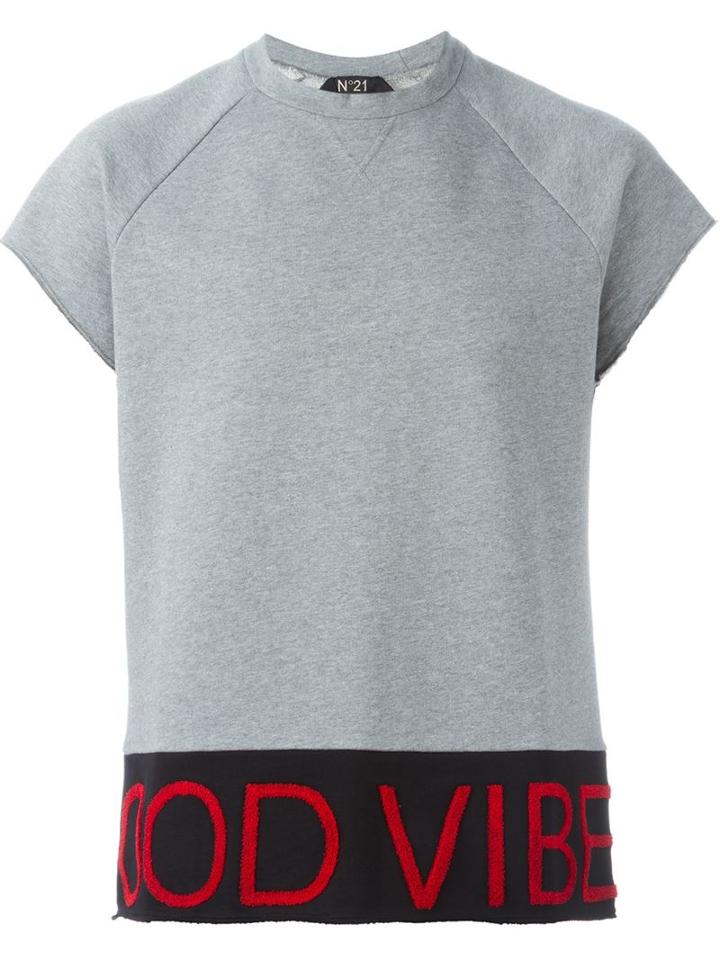 No21 Hem Appliqué Shortsleeved Sweatshirt