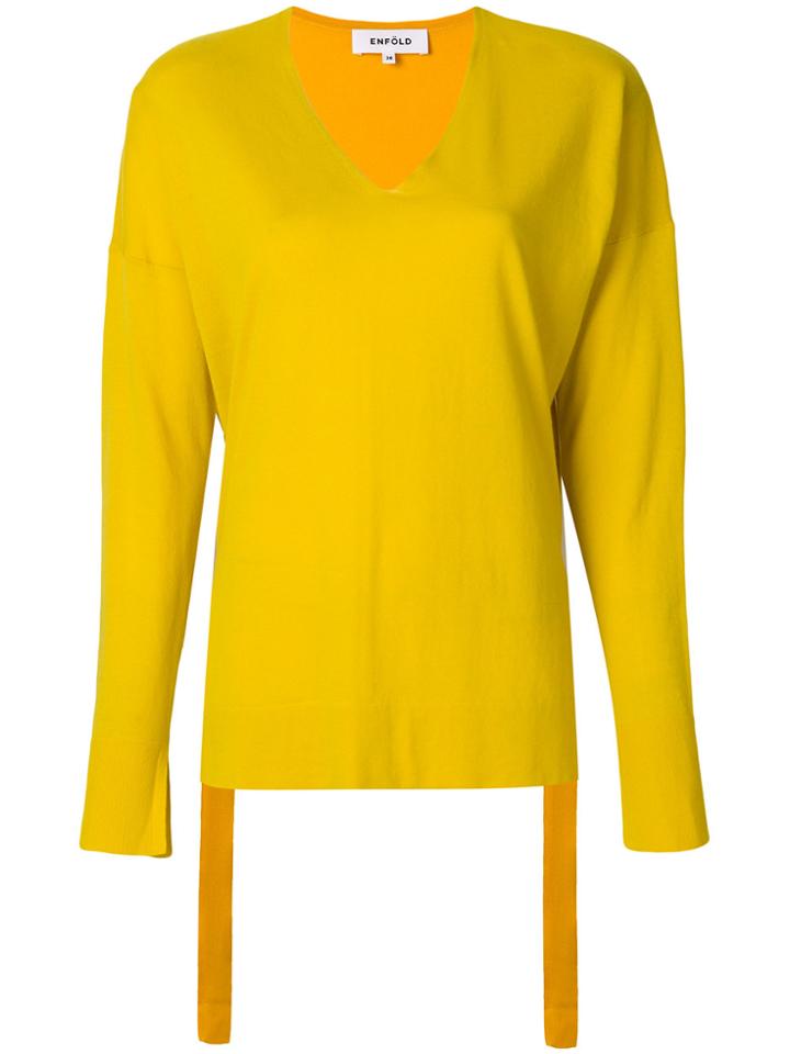 Enföld V-neck Jumper - Yellow & Orange