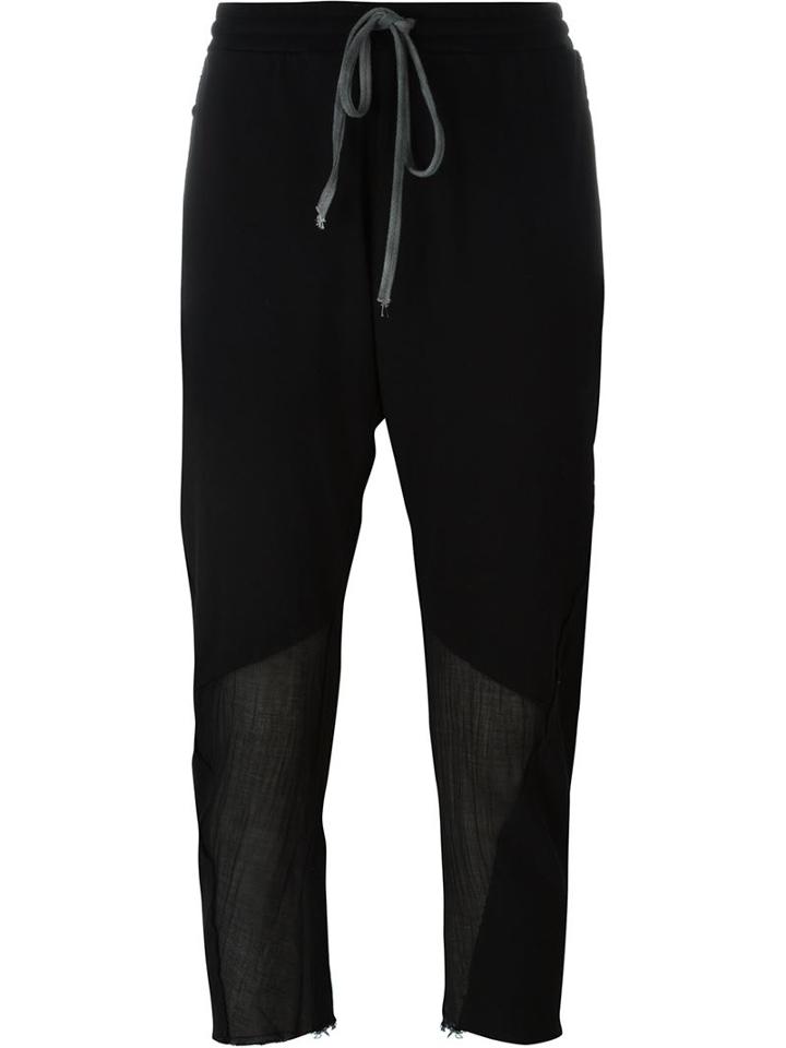 Lost & Found Rooms Drop-crotch Cropped Trousers, Women's, Size: M, Black, Cotton