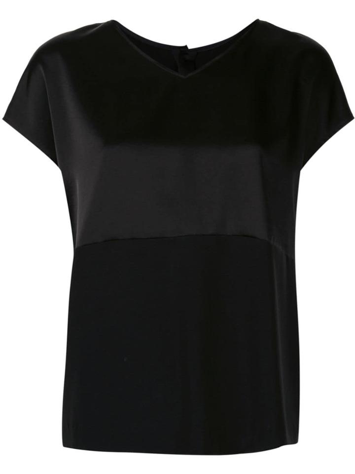Knott Bi-material Blouse - Black