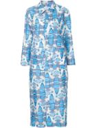 Julien David Textured Long Sleeve Dress