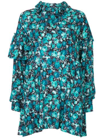 Jenny Fax Floral Print Shirt Dress - Green