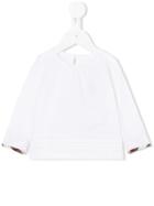 Burberry Kids - Long-sleeve Check-trim Blouse - Kids - Cotton - 12 Mth, White