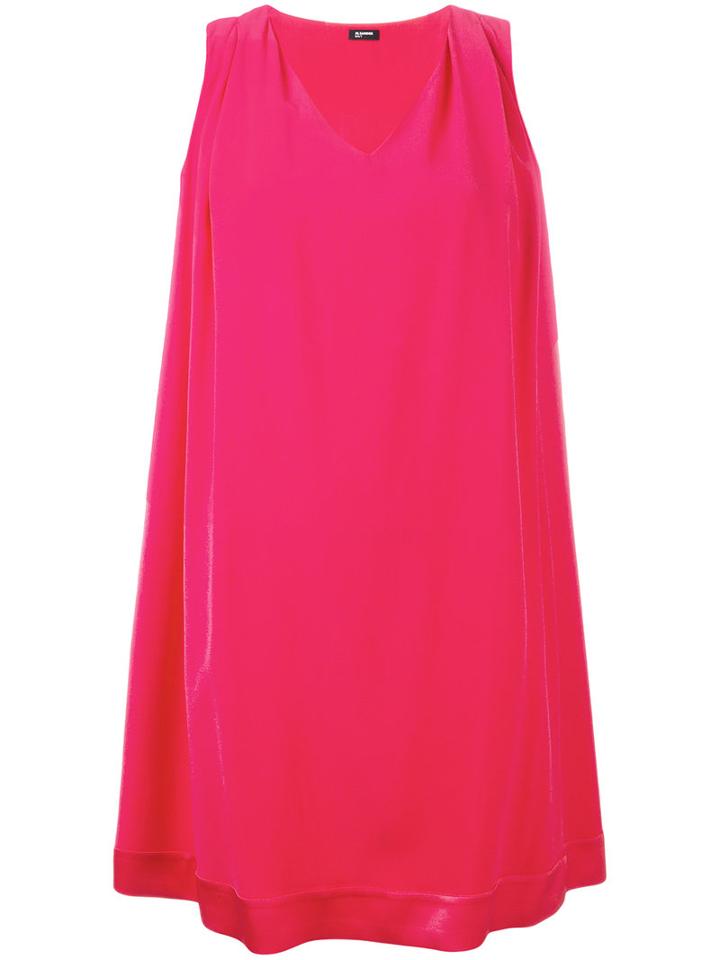 Jil Sander Navy V Neck Dress, Women's, Size: 38, Red, Spandex/elastane/acetate/rayon