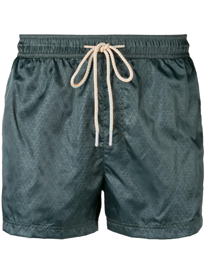 Islang Drawstring Fitted Swim Shorts - Green