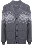 Michael Bastian Patterned Longline Cardigan - Grey