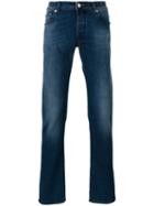 Jacob Cohen Stonewashed Slim Fit Jeans, Men's, Size: 38, Blue, Cotton/spandex/elastane