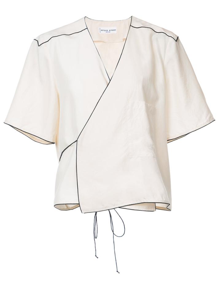 Giuliana Romanno Lace Up Blouse - White