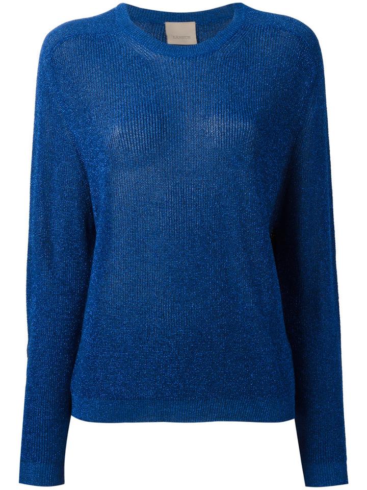 Laneus - Metallic Knit Longsleeve Sweater - Women - Polyamide/polyester/viscose - 42, Blue, Polyamide/polyester/viscose