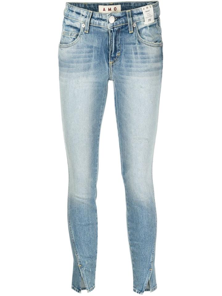 Amo 'twist Sweet Cheeks' Skinny Cropped Jeans - Blue