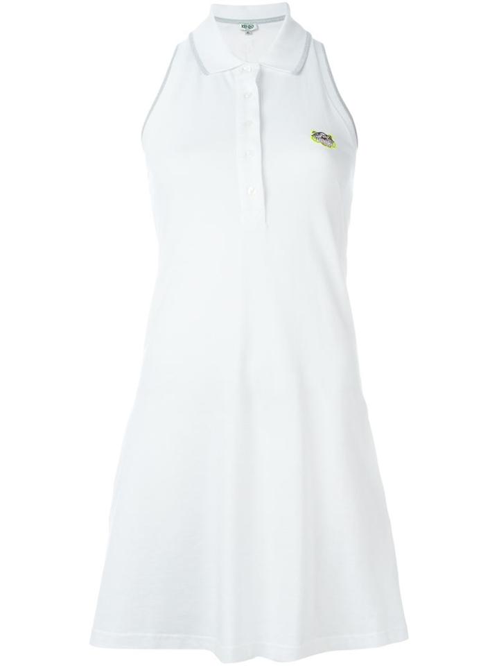 Kenzo 'tiger' Polo Dress, Women's, Size: Medium, White, Cotton