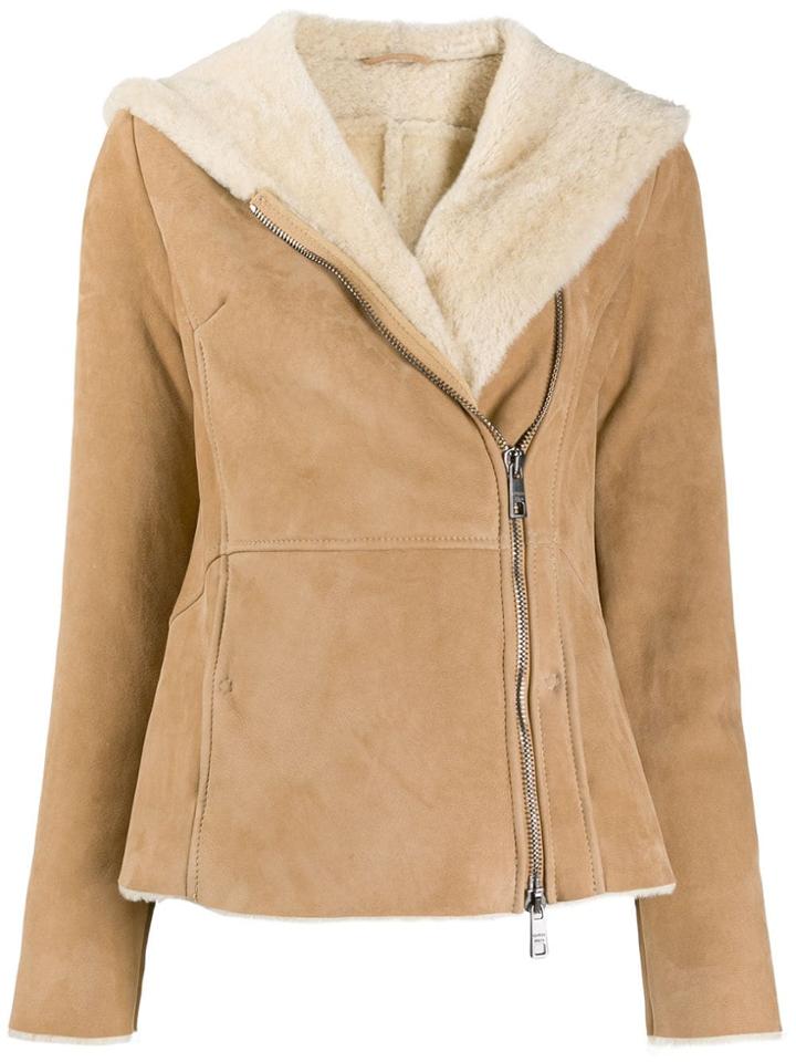 Giorgio Brato Shearling Lined Hooded Jacket - Neutrals