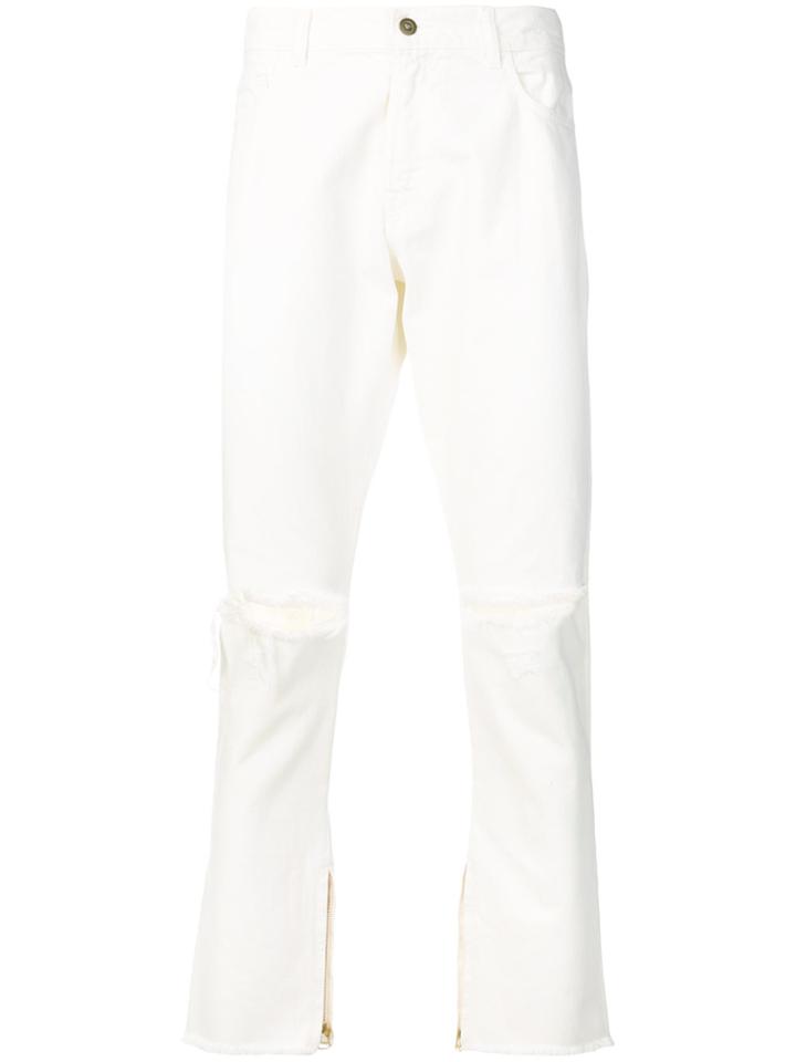 Ih Nom Uh Nit Ripped Knee Jeans - White