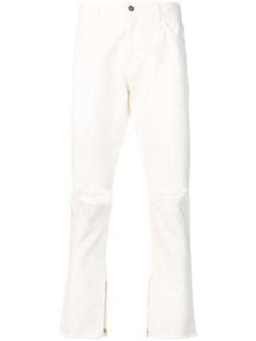 Ih Nom Uh Nit Ripped Knee Jeans - White