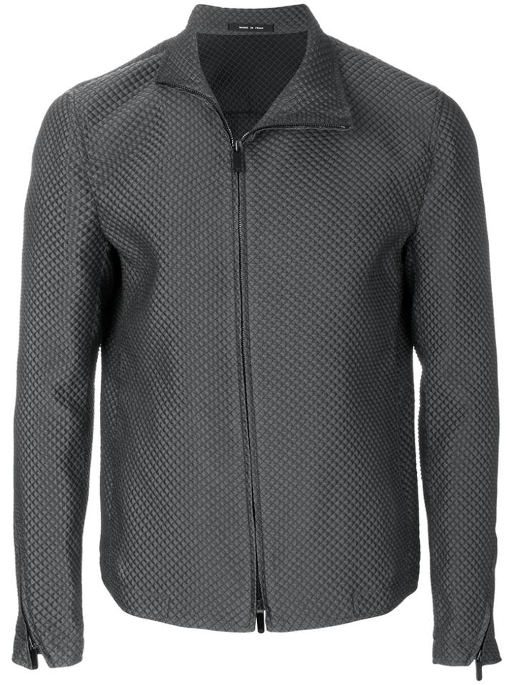 Emporio Armani Textured Zip Jacket - Grey