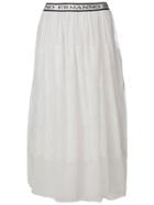 Ermanno Ermanno Logo-waistband Lace Maxi Skirt - White