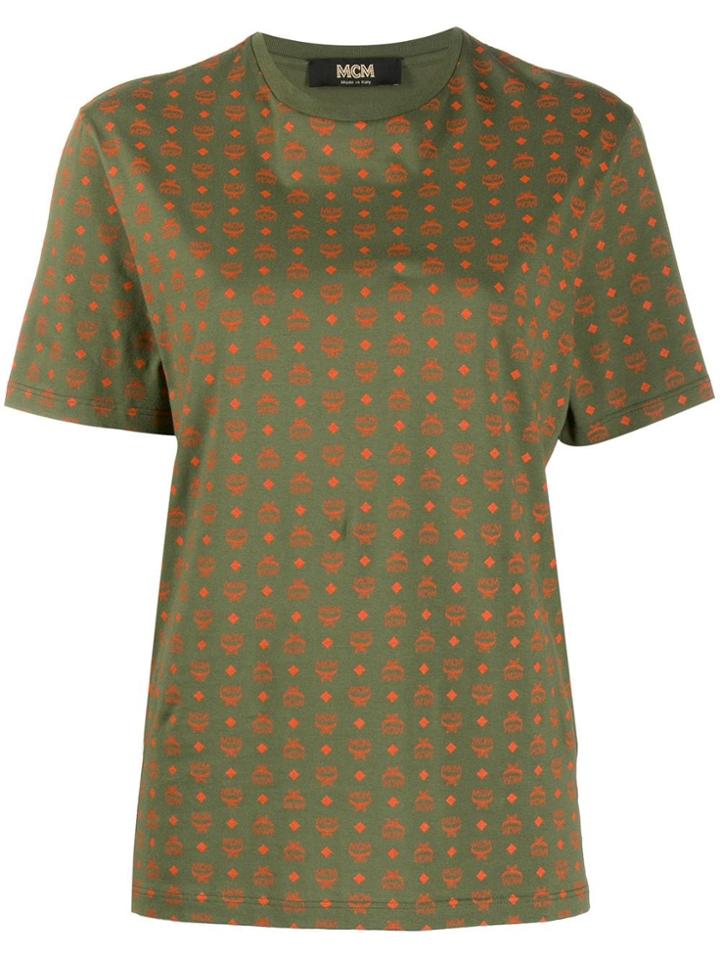 Mcm Monogram Logo Print - Green