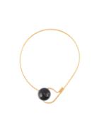 Marni Sphere Pendant Necklace, Women's, Black, Metal/cattle Horn