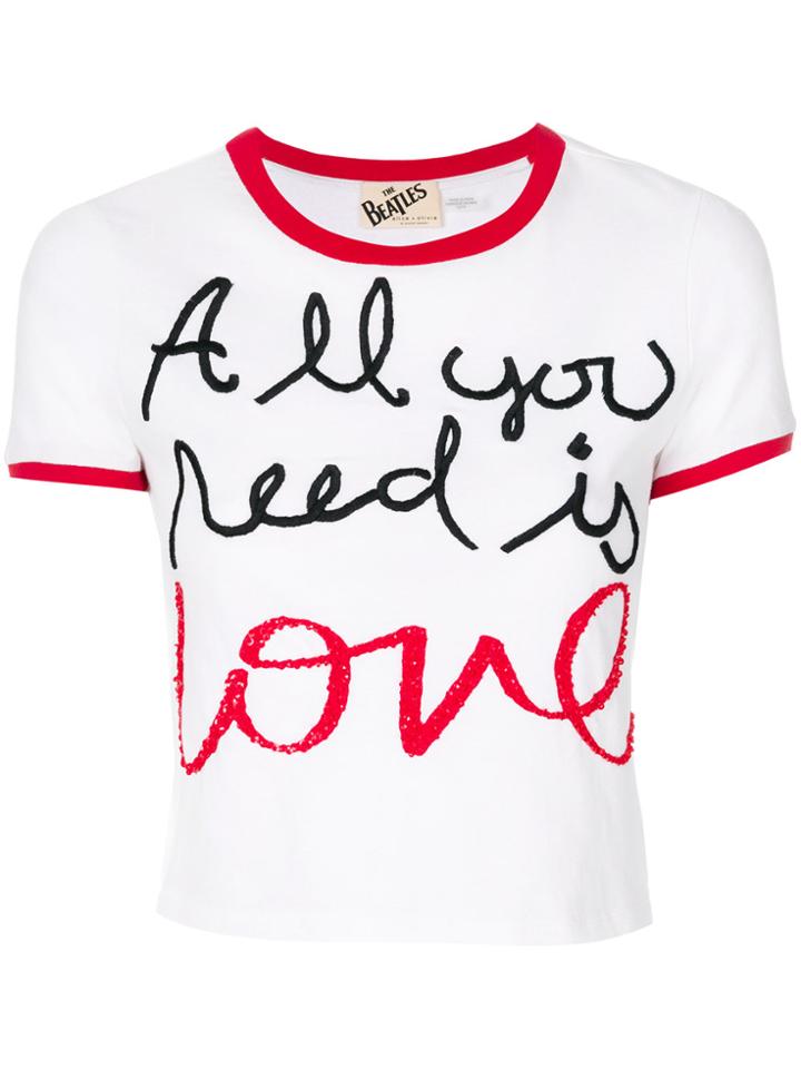 Alice+olivia All You Need Is Love T-shirt - White