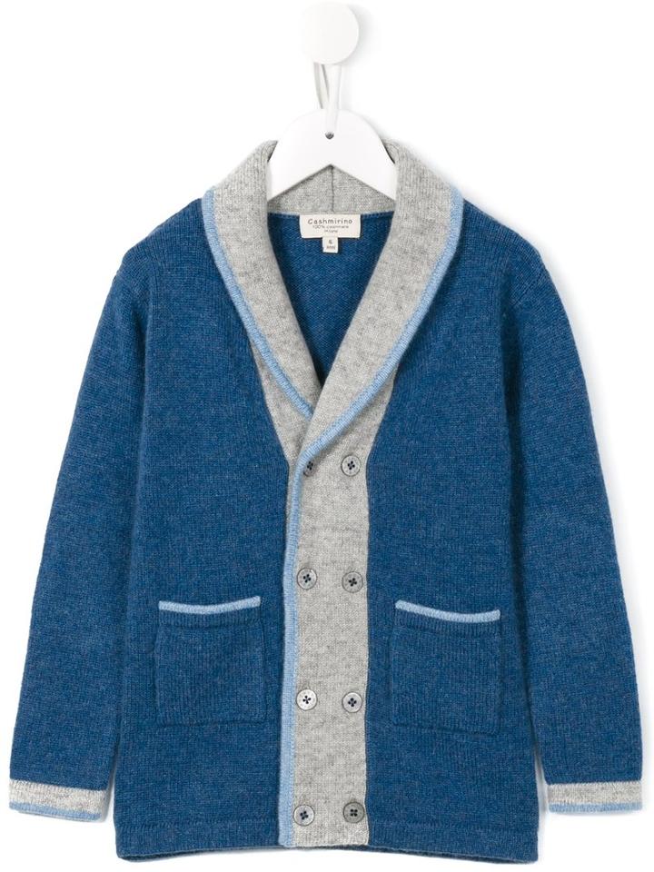 Cashmirino - Shawl Collar Knitted Blazer - Kids - Cashmere - 3 Yrs, Blue