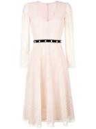 Philosophy Di Lorenzo Serafini Flared V-neck Dress, Women's, Size: 40, Cotton/polyamide/polyester