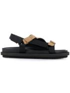 Sacai Colour-block Buckled Sandals - Black