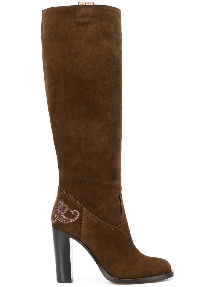 Etro Block Heel Boots - Brown