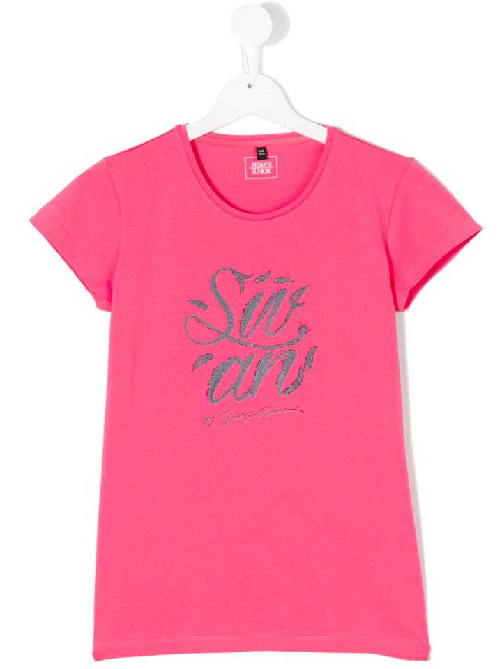 Armani Junior Printed T-shirt - Pink & Purple