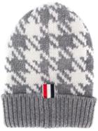 Thom Browne Gun Club Intarsia Check Hat - Grey