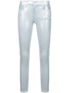 J Brand Glossy Skinny Jeans - Metallic