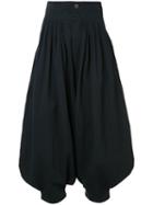 Chloé - Ribbed Hem Cropped Trousers - Women - Cotton/linen/flax - 38, Women's, Blue, Cotton/linen/flax