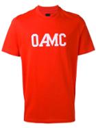 Oamc Logo Print T-shirt, Men's, Size: Large, Red, Cotton