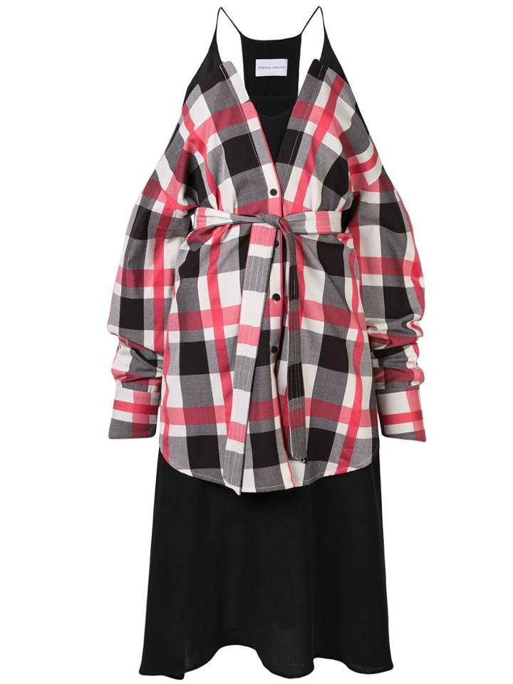 Strateas Carlucci Shirt-panelled Jersey Dress - Multicolour