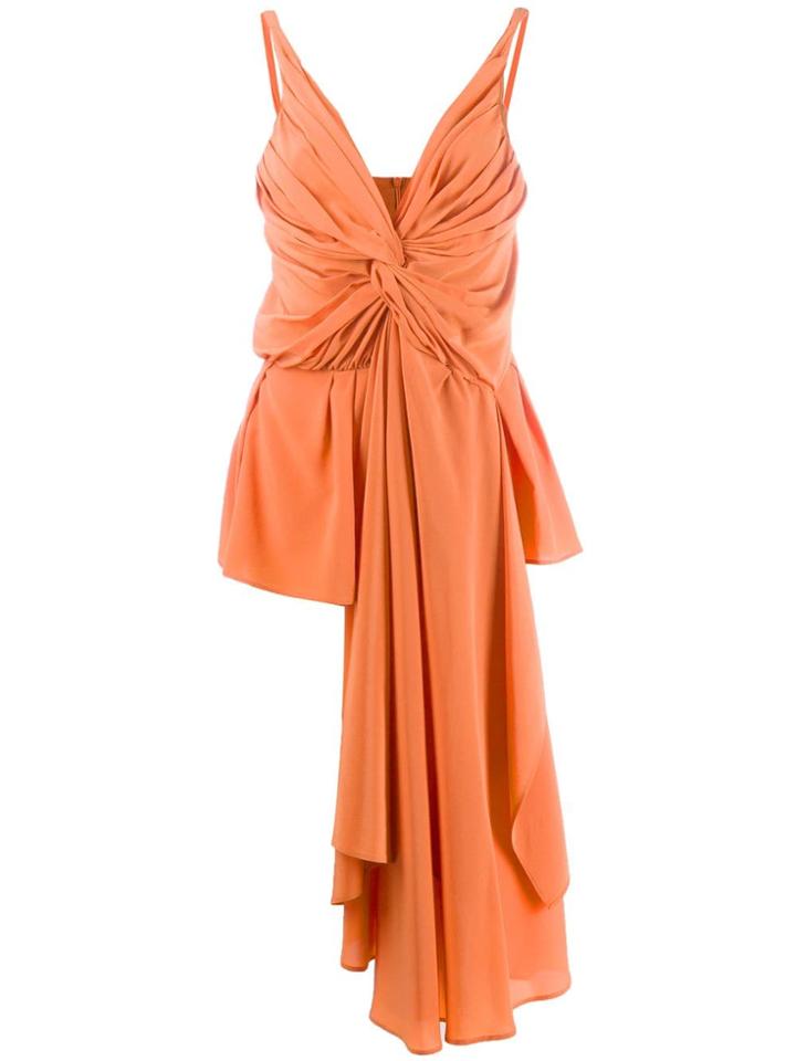 Erika Cavallini Draped Asymmetric Vest - Orange