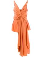 Erika Cavallini Draped Asymmetric Vest - Orange