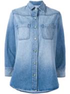 Sandrine Rose Rear Patch Denim Shirt, Women's, Size: Small, Blue, Cotton