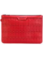Jimmy Choo - 'derek' Studded Pouch - Men - Leather - One Size, Red, Leather