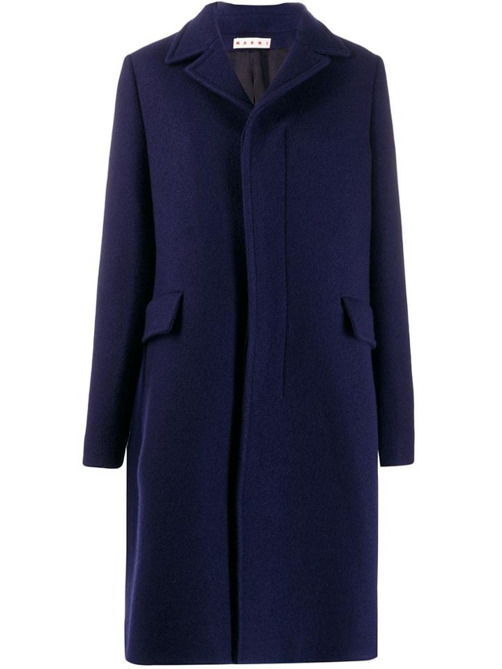 Marni Concealed Front Coat - Blue