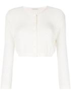 Stefano Mortari Fine Knit Cropped Cardigan - Nude & Neutrals