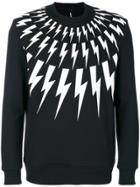 Neil Barrett Lightning Bolt Print Sweatshirt - Black
