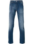 Armani Jeans - Folded Hem Skinny Jeans - Men - Cotton/spandex/elastane - 38, Blue, Cotton/spandex/elastane