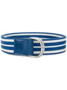 Red Valentino Striped Buckle Belt - White